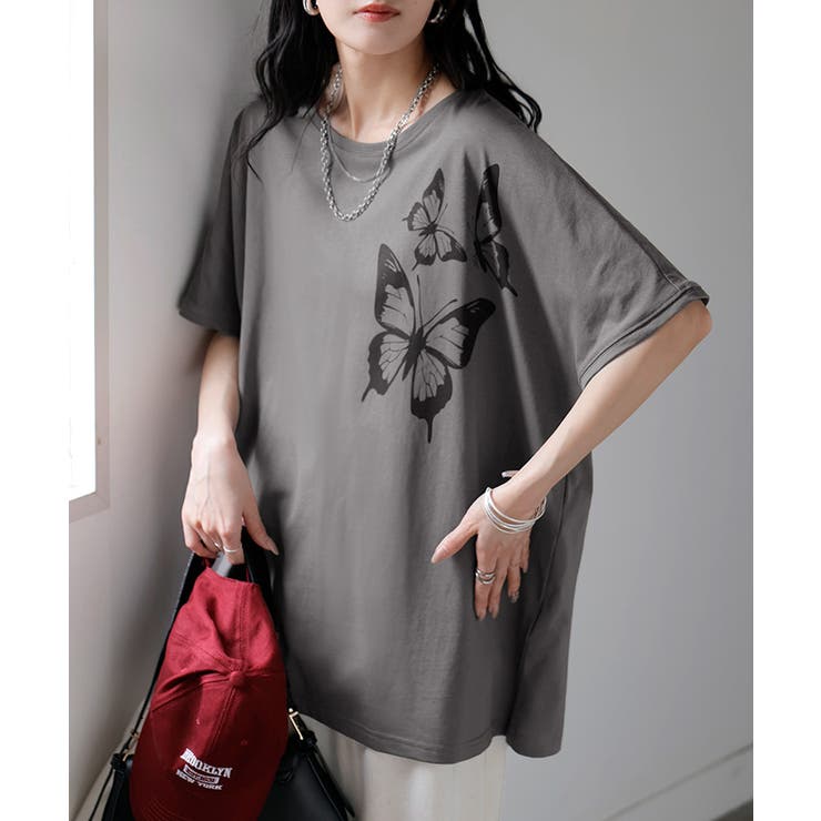 トープ | Tシャツ プリント 蝶 | HUG.U