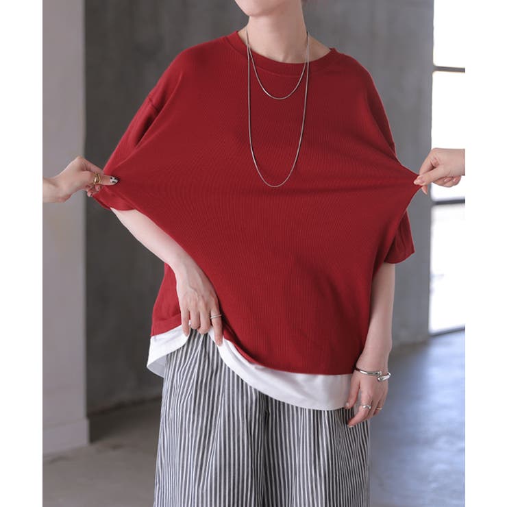 レッド | Tシャツ リブ とろリブ | HUG.U