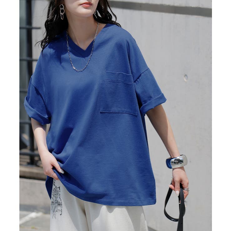 ブルー | Tシャツ 汗ジミ軽減 綿100 | HUG.U