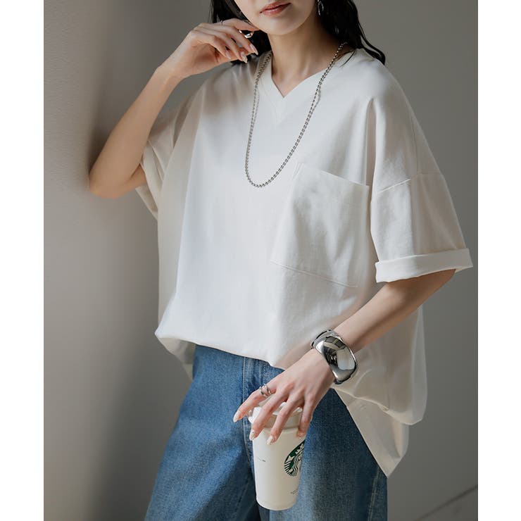 ホワイト | Tシャツ 汗ジミ軽減 綿100 | HUG.U