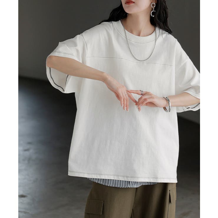 ホワイト | Tシャツ フットボール オーバーサイズ | HUG.U