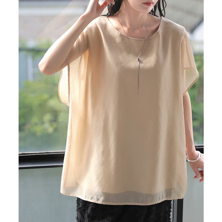 サンドベージュ | Tシャツ シアー レディース | HUG.U