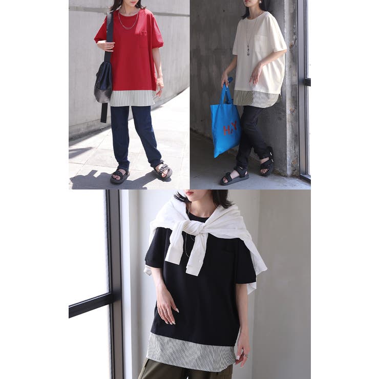 Tシャツ 重ね着風 接触冷感 | HUG.U | 詳細画像20 