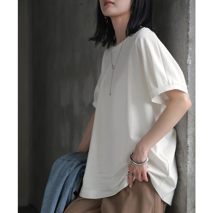 ホワイト | Tシャツ 汗ジミ軽減 綿100 | HUG.U