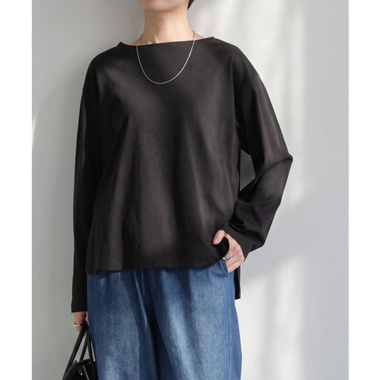 ブラック | Tシャツ 長袖 綿100 | HUG.U