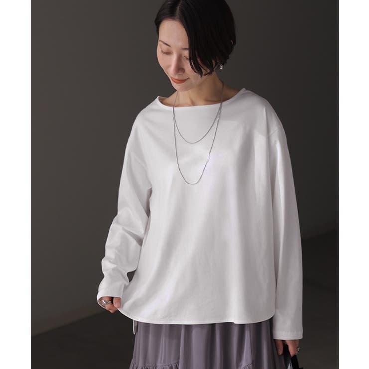 ホワイト | Tシャツ 長袖 綿100 | HUG.U