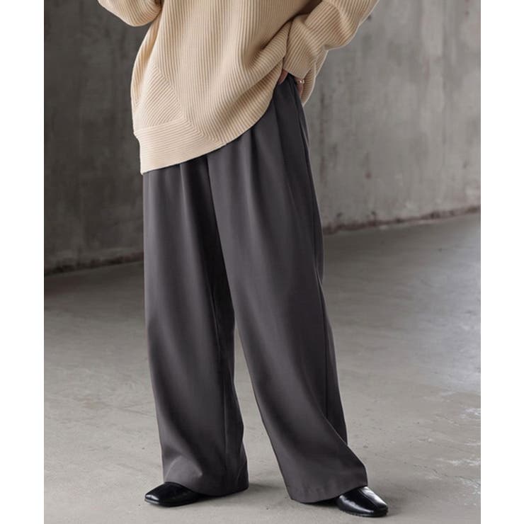 アースグレー | パンツ ワイドパンツ シワになりにくい | HUG.U