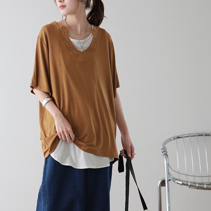 Tシャツ レディース 半袖 Vネック 冷感 オーバーサイズ トップス 白T レ | HUG.U | 詳細画像18 