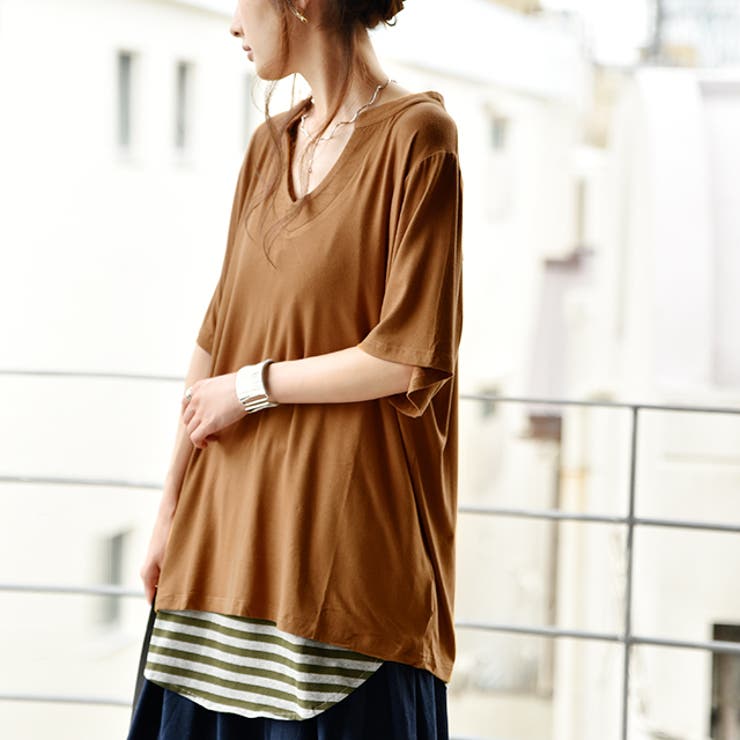 Tシャツ レディース 半袖 Vネック 冷感 オーバーサイズ トップス