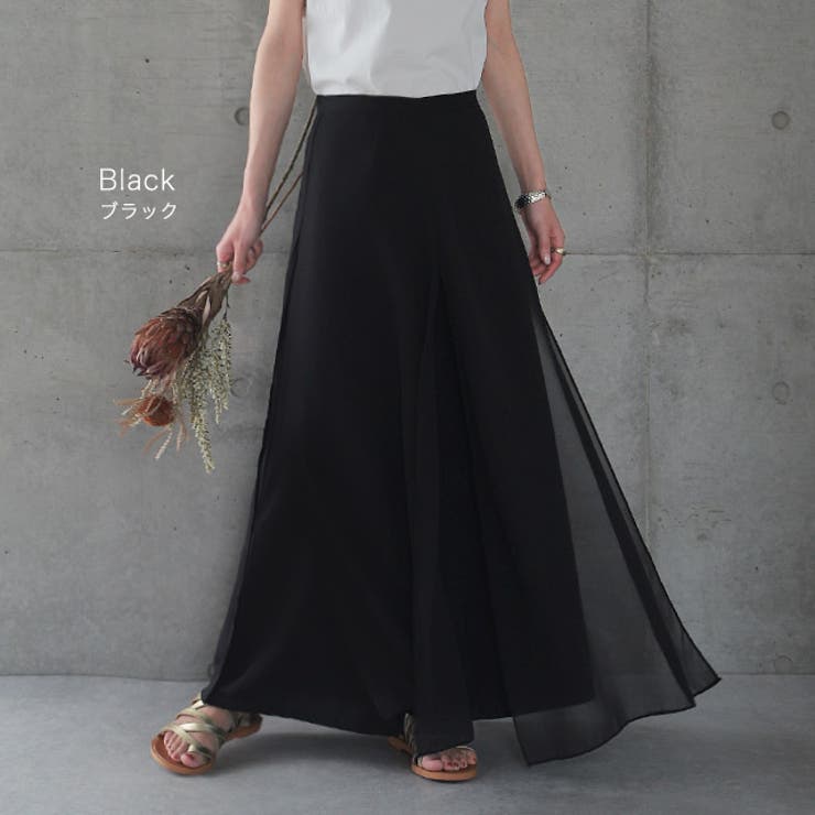 ワイドパンツ レディース 大きいサイズ ガウチョパンツ ワイドパンツルック | HUG.U | 詳細画像11 