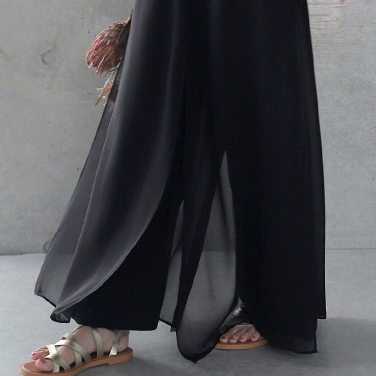 ワイドパンツ レディース 大きいサイズ ガウチョパンツ ワイドパンツルック | HUG.U | 詳細画像20 