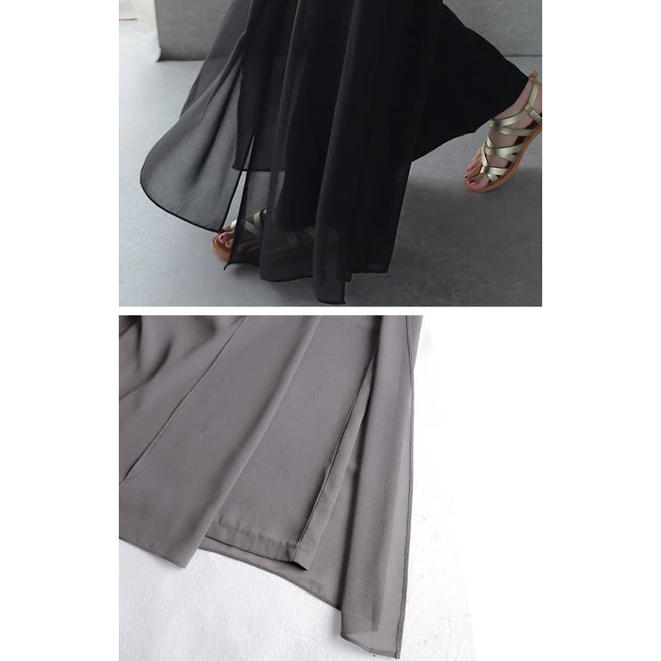 ワイドパンツ レディース 大きいサイズ ガウチョパンツ ワイドパンツルック | HUG.U | 詳細画像22 