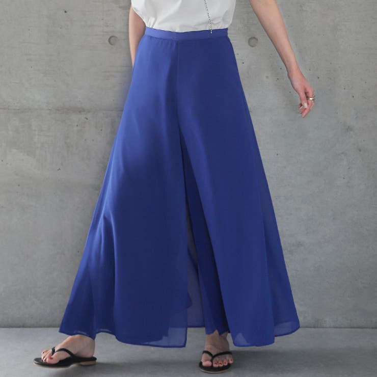 ワイドパンツ レディース 大きいサイズ ガウチョパンツ ワイドパンツルック | HUG.U | 詳細画像28 