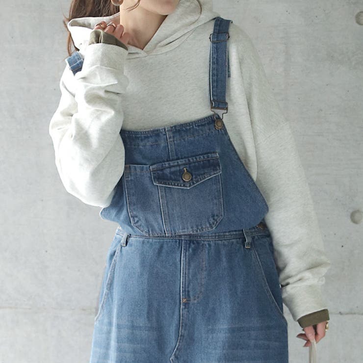 ドゥロワー デニムロングワンピース ジャンスカ 中古】ドゥロワー Drawer デニムロングワンピース ジャンパー