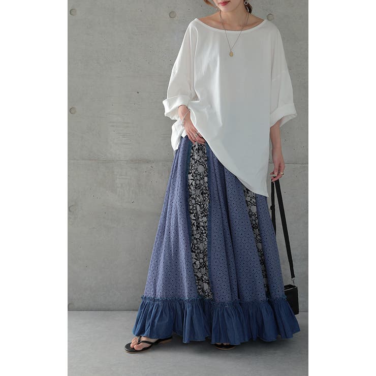 ロングスカート 花柄 スカート フリルスカート デニムスカート レーススカート | HUG.U | 詳細画像18 