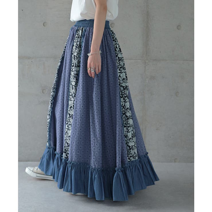 ロングスカート 花柄 スカート フリルスカート デニムスカート レーススカート | HUG.U | 詳細画像22 