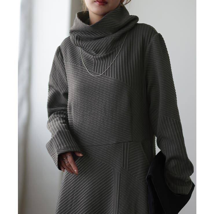 ワンピース レディース  長袖 オフタートル フレア 小顔 お呼ばれ ロングワ | HUG.U | 詳細画像23 