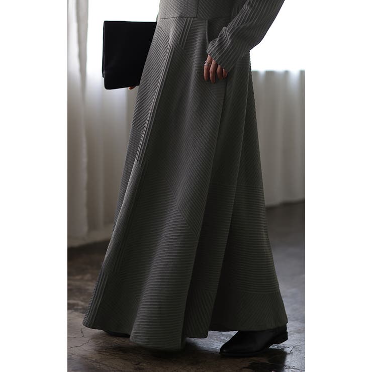 ワンピース レディース  長袖 オフタートル フレア 小顔 お呼ばれ ロングワ | HUG.U | 詳細画像3 