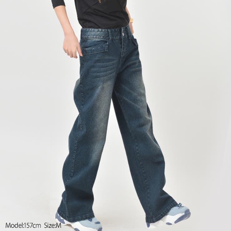 デニム パンツ レディース ストレートパンツ 大きいサイズ