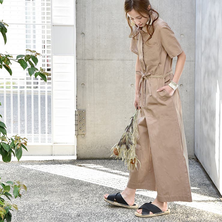 オールインワン レディース サロペット ワイドパンツ 大きいサイズ 半袖 シャ | HUG.U | 詳細画像17 