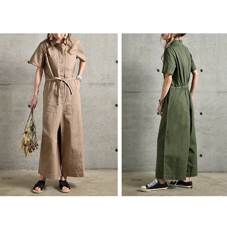 オールインワン レディース サロペット ワイドパンツ 大きいサイズ 半袖 シャ | HUG.U | 詳細画像18 