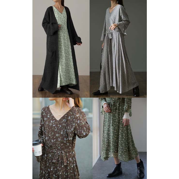 買取り実績  ワンピース ワンピ ロング ロングワンピース 着痩せ シフォン ワンピース