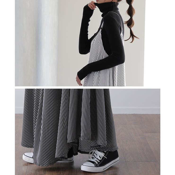 ワンピース レディース ロング ロングワンピース キャミワンピース ストライプ | HUG.U | 詳細画像18 