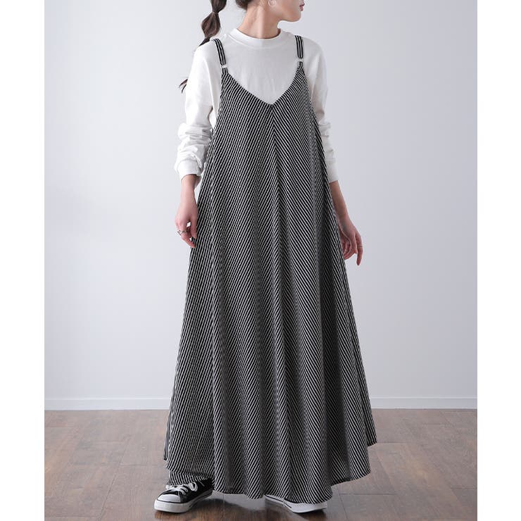 ワンピース レディース ロング ロングワンピース キャミワンピース ストライプ | HUG.U | 詳細画像5 