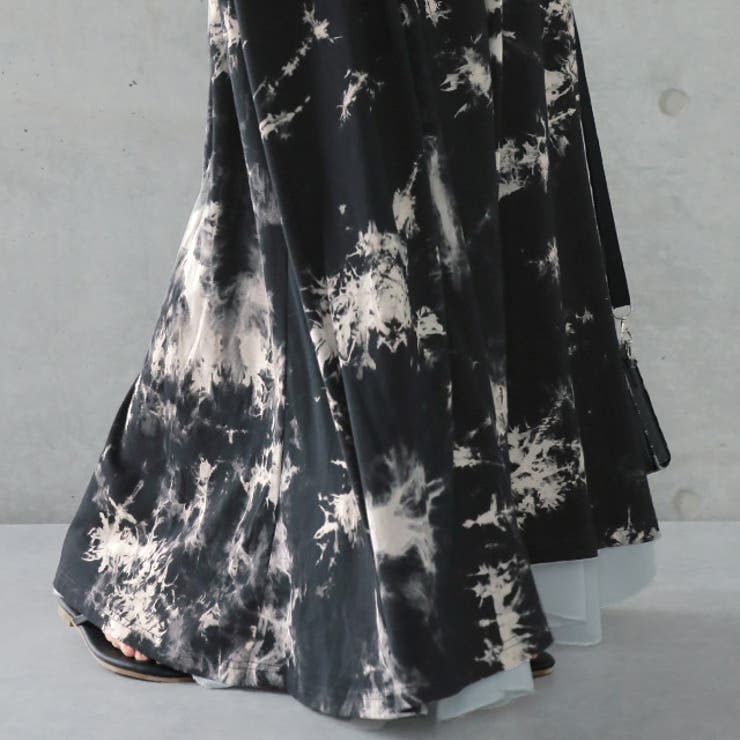 ワンピース レディース 秋 ロングワンピース 半袖 タイダイ柄 Tシャツワンピ | HUG.U | 詳細画像20 