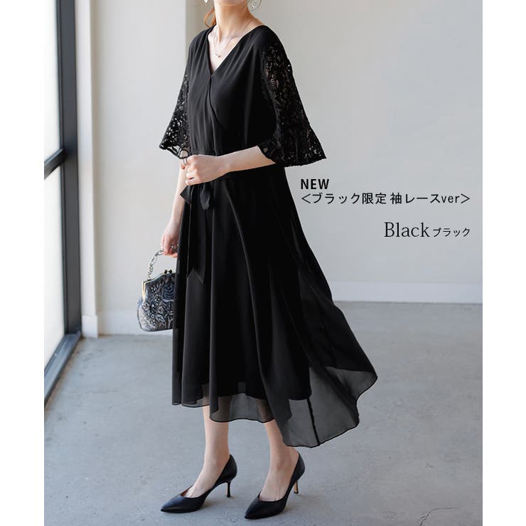 ワンピース 結婚式 ロングワンピース シフォン パーティードレス