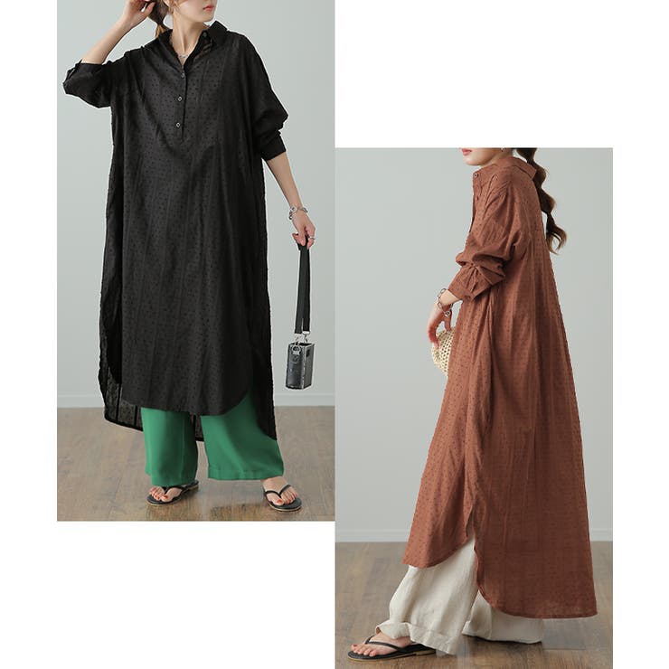 シャツワンピース ワンピース レディース コットン100％ シャツ シアーシャ | HUG.U | 詳細画像18 