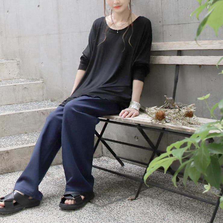 トップス レディース チュニック Uネック Tシャツ シフォン カットソー 七 | HUG.U | 詳細画像18 