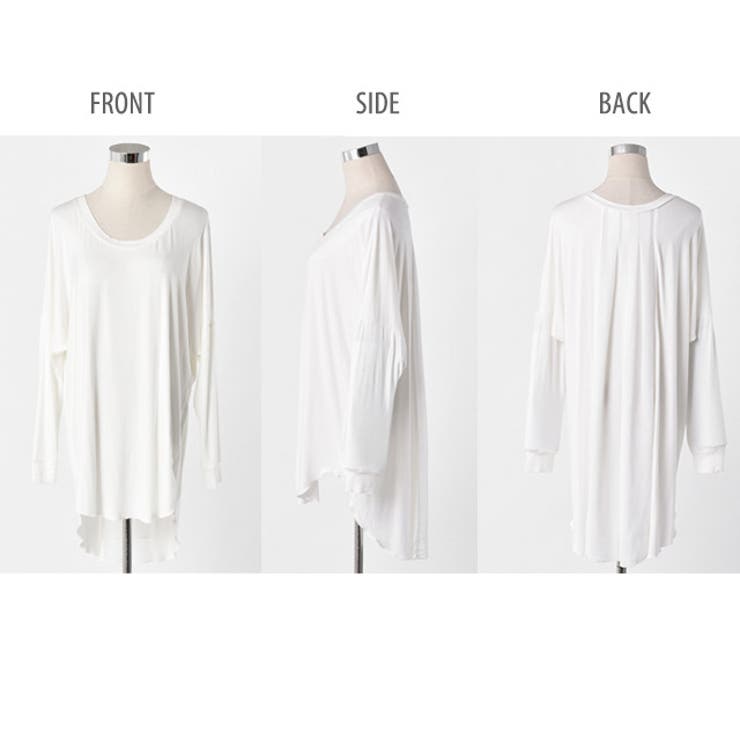 トップス レディース チュニック Uネック Tシャツ シフォン カットソー 七 | HUG.U | 詳細画像24 