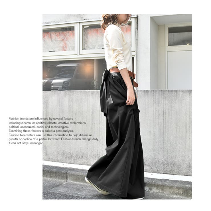 ワイドパンツ レディース ワイド リボン カーゴパンツ バックリボン チノ ベ | HUG.U | 詳細画像18 