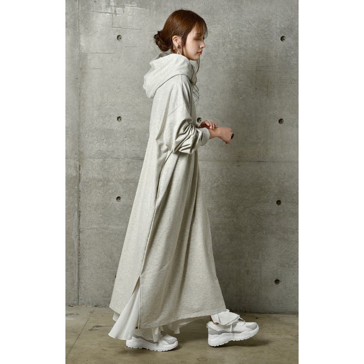 ワンピース レディース  ロングワンピース 長袖 パーカーワンピース ロング | HUG.U | 詳細画像16 