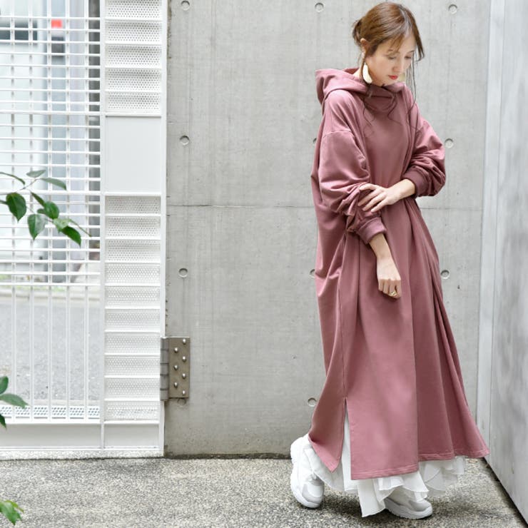 ワンピース レディース  ロングワンピース 長袖 パーカーワンピース ロング | HUG.U | 詳細画像21 