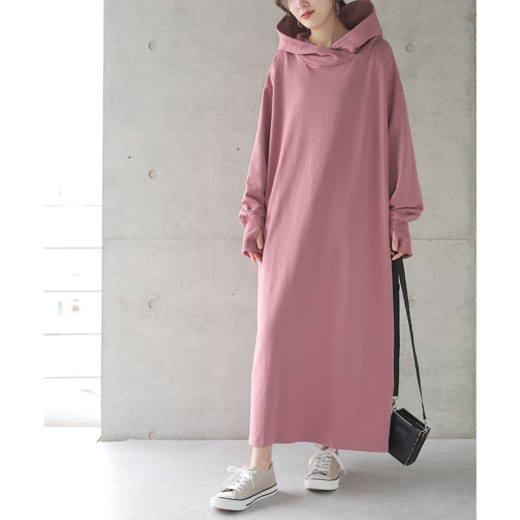 ワンピース レディース  ロングワンピース 長袖 パーカーワンピース ロング | HUG.U | 詳細画像24 