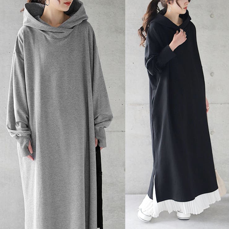 ワンピース レディース  ロングワンピース 長袖 パーカーワンピース ロング | HUG.U | 詳細画像25 