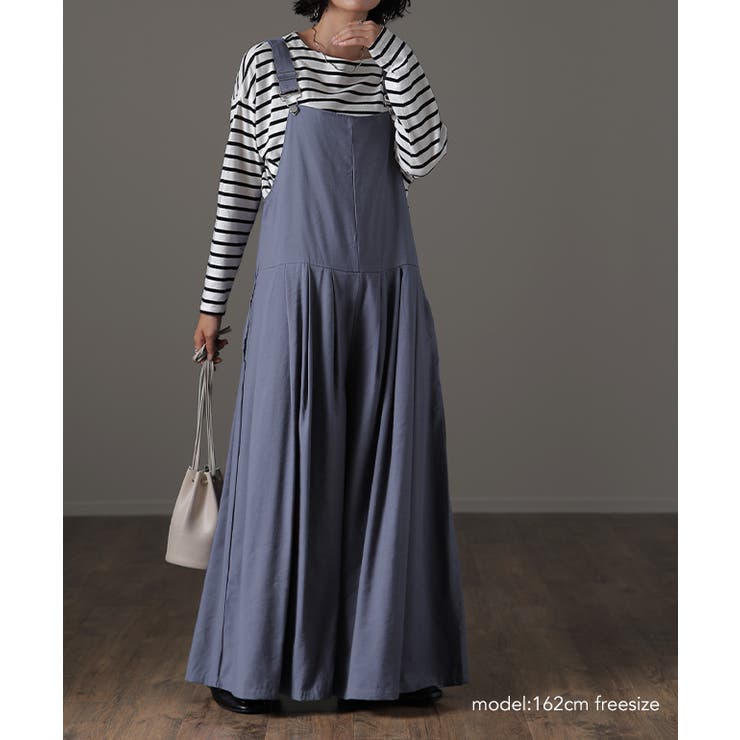 オールインワン レディース サロペット 大きいサイズ ワイドパンツ ワイドパン | HUG.U | 詳細画像23 