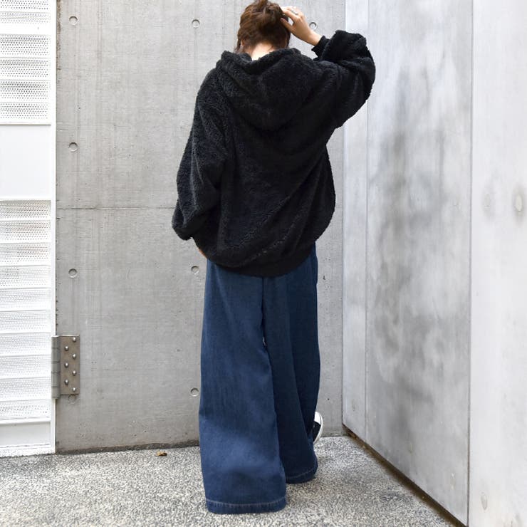 デニム ワイドパンツ レディース ワイド ワイドデニム パンツ ボトムス タッ | HUG.U | 詳細画像19 