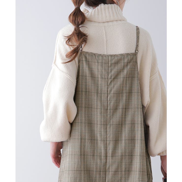 オールインワン レディース サロペット 体型カバー シンプル チェック サロペ | HUG.U | 詳細画像17 