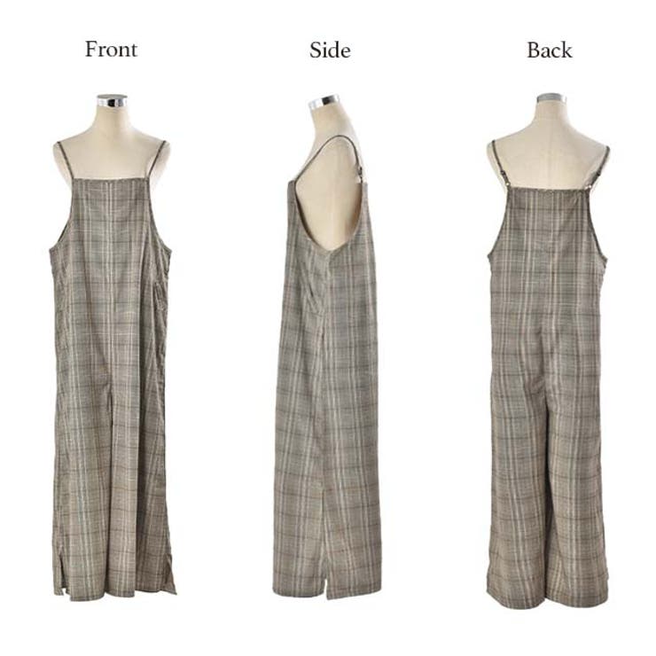 オールインワン レディース サロペット 体型カバー シンプル チェック サロペ | HUG.U | 詳細画像23 