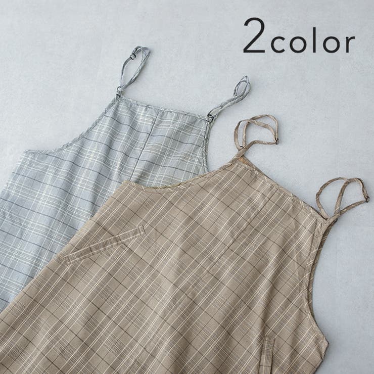 オールインワン レディース サロペット 体型カバー シンプル チェック サロペ | HUG.U | 詳細画像8 