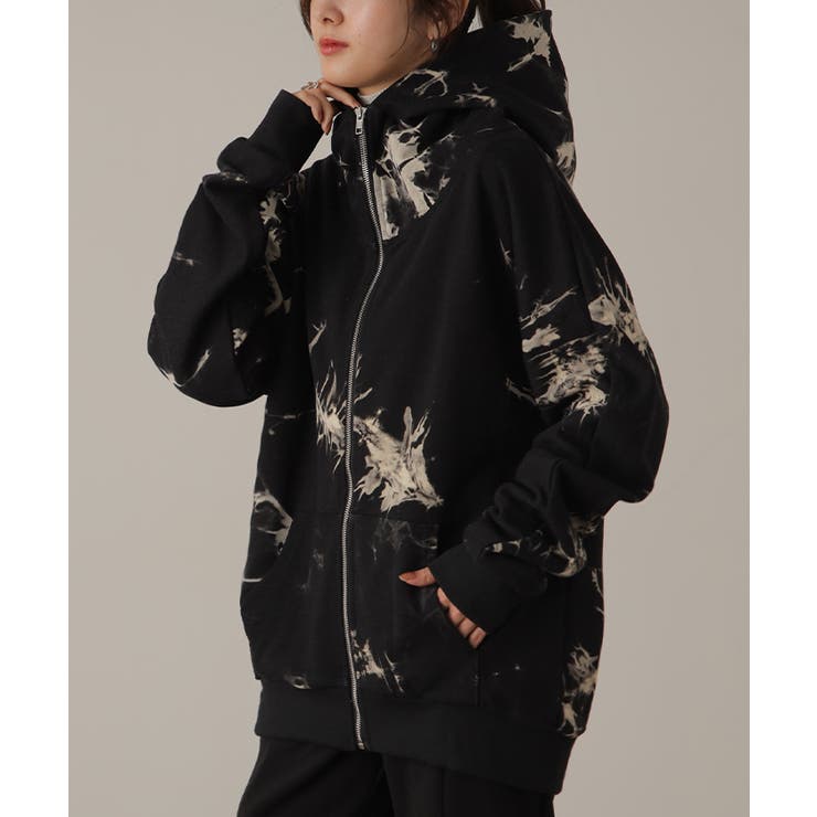 パーカー レディース タイダイ柄 アウター スウェット 大きいサイズ