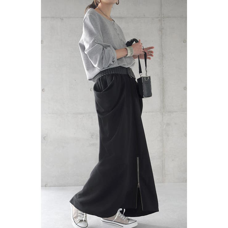 スカート 変形 ロングスカート レディース スウェット マキシスカート スリッ | HUG.U | 詳細画像10 