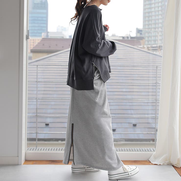 スカート 変形 ロングスカート レディース スウェット マキシスカート スリッ | HUG.U | 詳細画像11 