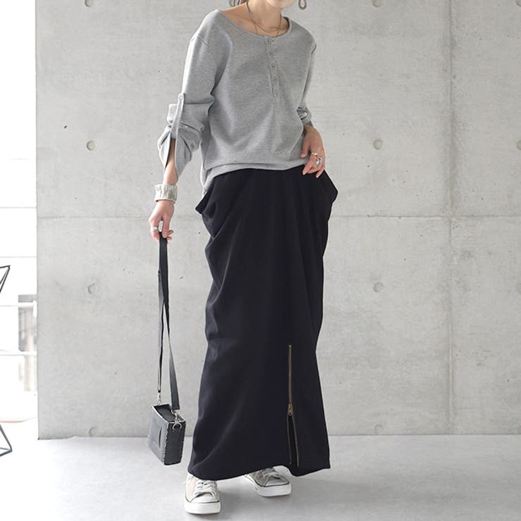 スカート 変形 ロングスカート レディース スウェット マキシスカート スリッ | HUG.U | 詳細画像17 