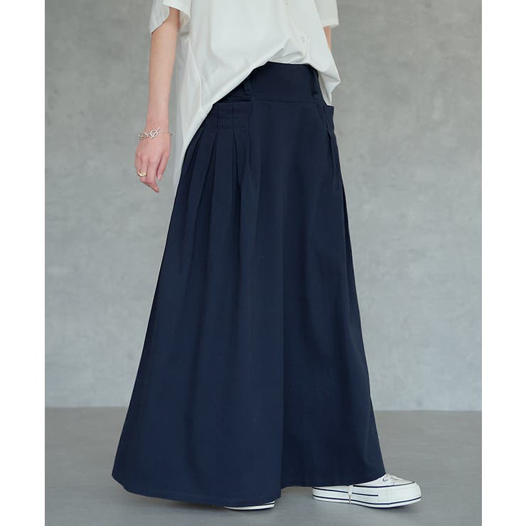 スカート レディース ロングスカート Aラインスカート タック 大きいサイズ | HUG.U | 詳細画像5 