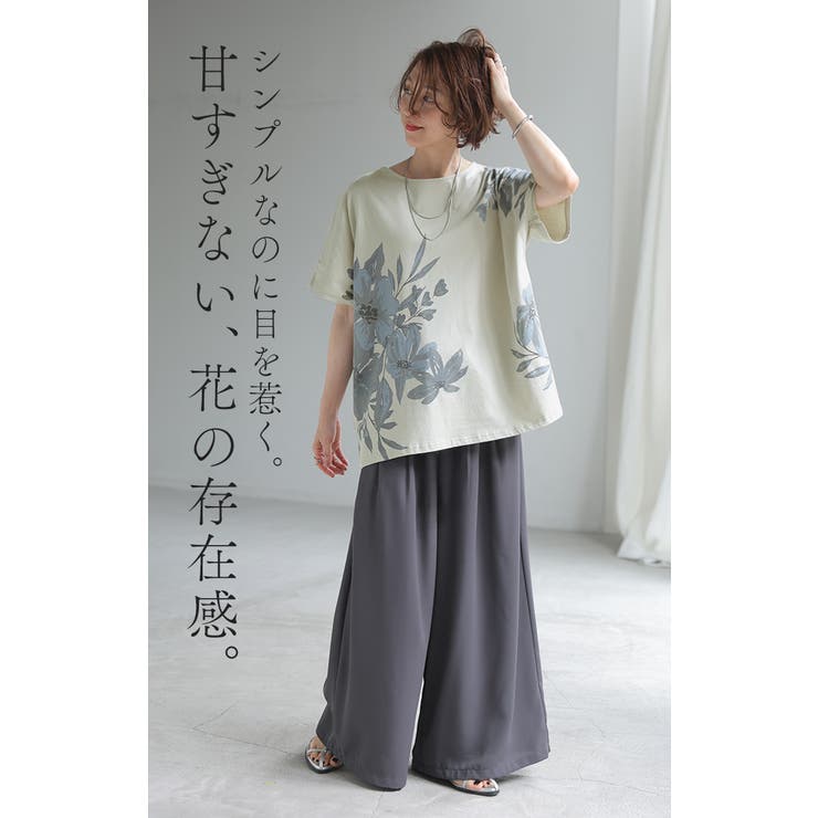 Tシャツ 花柄 綿100 | HUG.U | 詳細画像5 