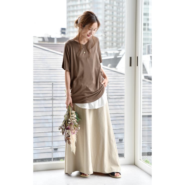 トップス レディース Tシャツ カットソー 半袖 Vネック 無地
